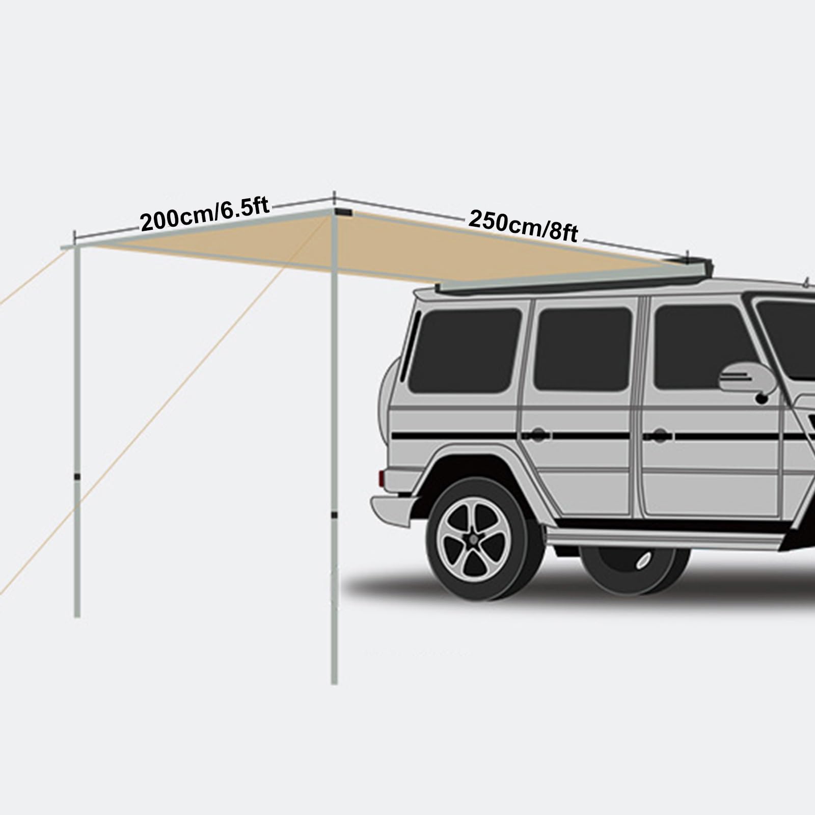 Amazon.co.jp: キャンピングカーテントオーニング、格納式オーニング
